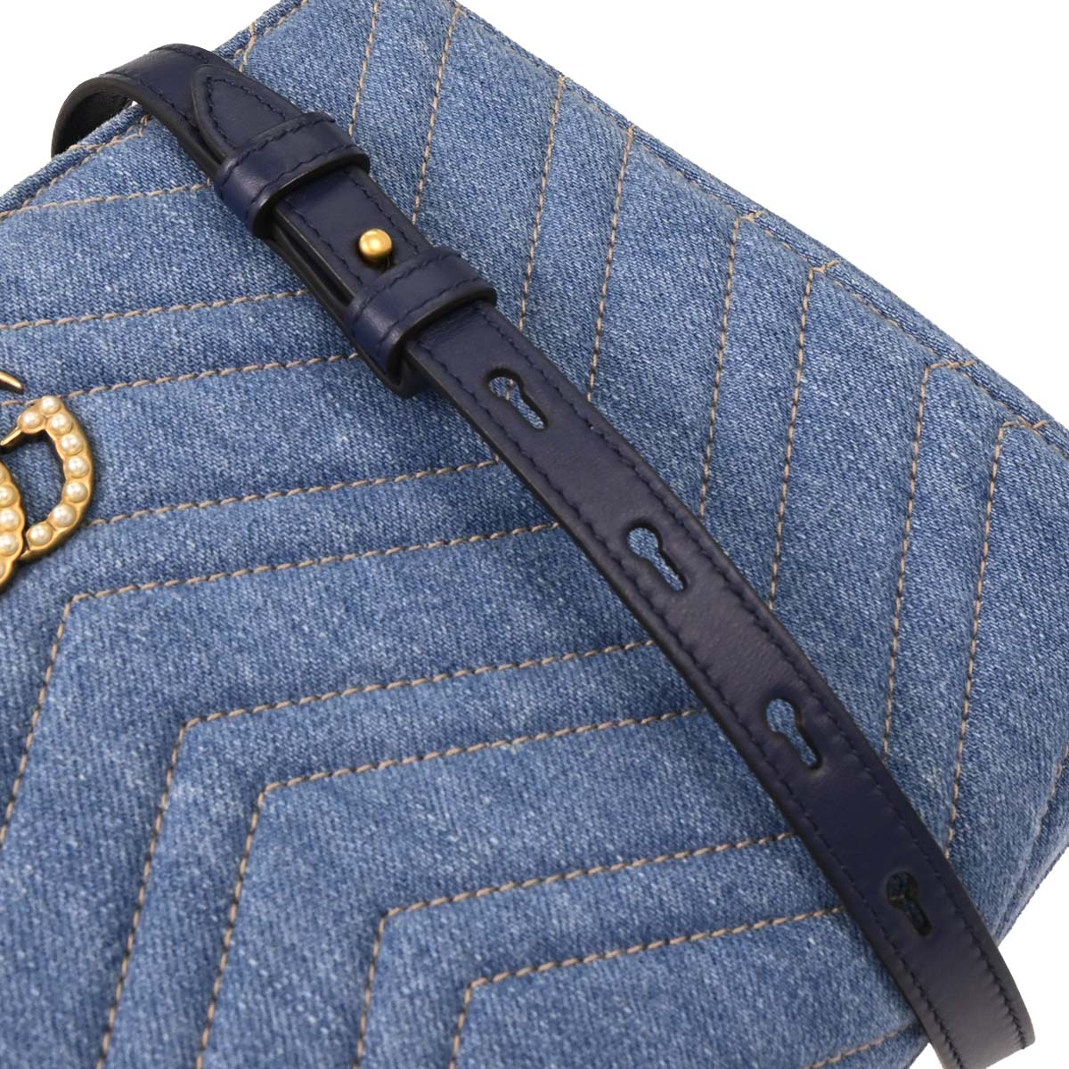 Gucci Blue Denim Marmont 2way Shoulder Handbag
