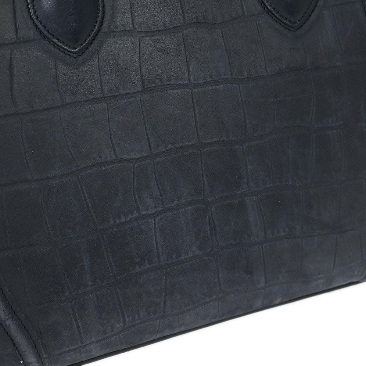 Celine * Navy Leather Mini Luggage Tote Bag