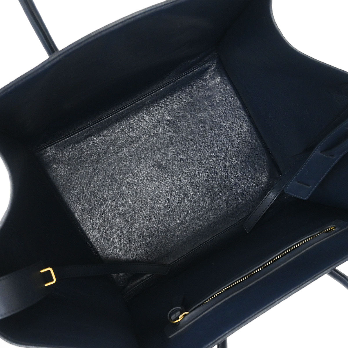 Celine * Navy Leather Mini Luggage Tote Bag