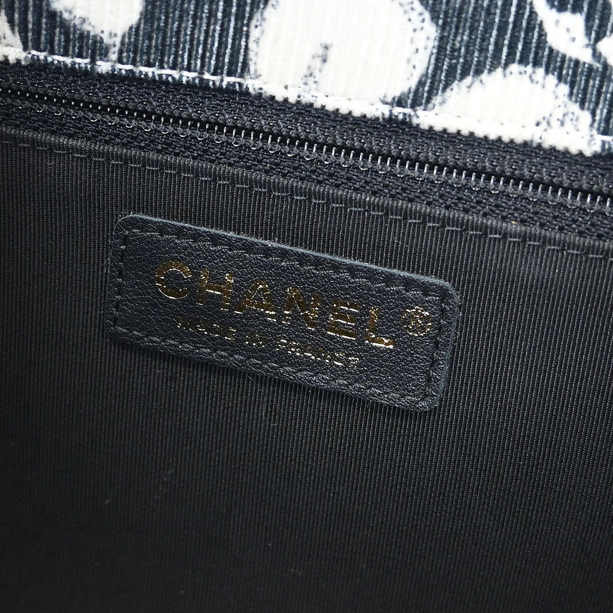 Chanel Black White Canvas Shoulder Bag