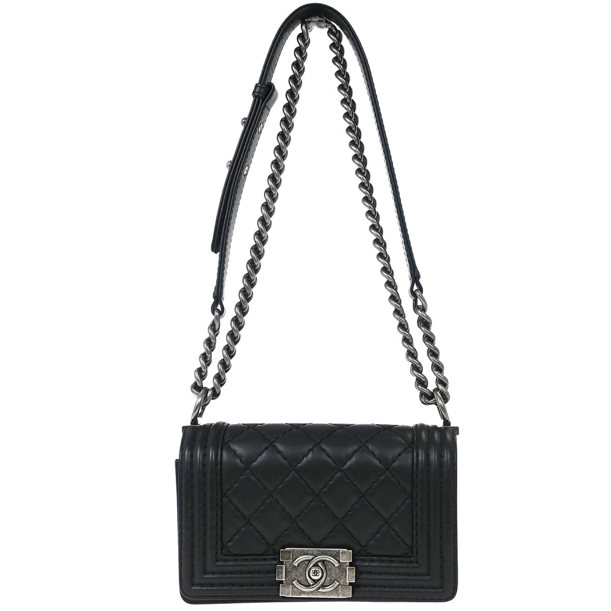 Boy Chanel Black Lambskin Small Chain Shoulder Bag