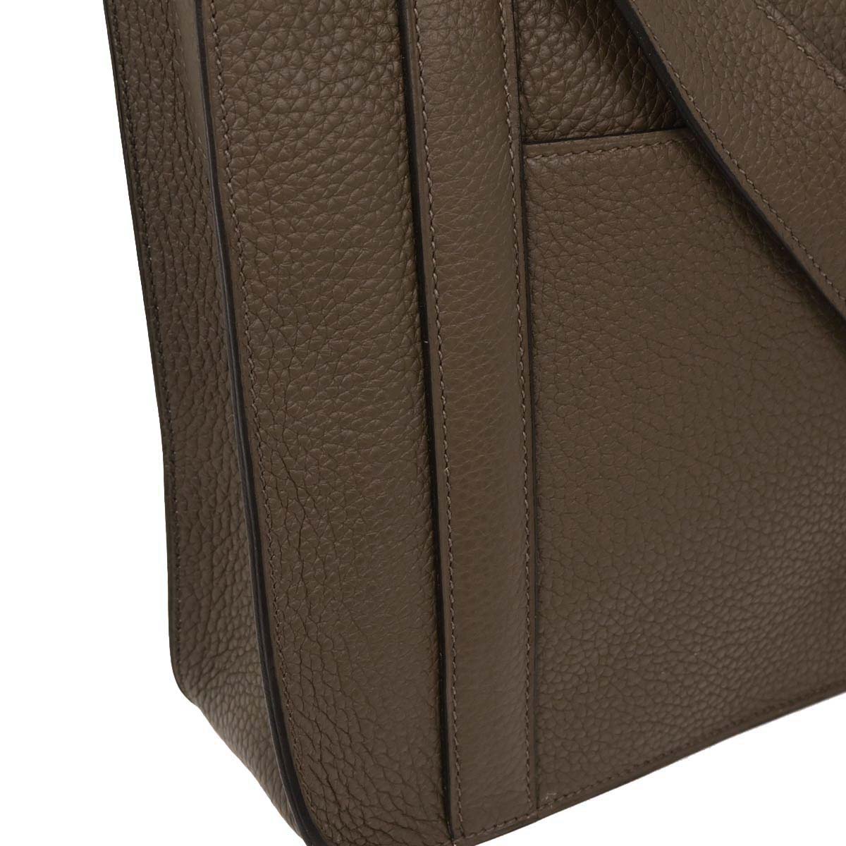 Hermes Taupe Taurillon Clemence Steve Caporal 27 Shoulder Bag