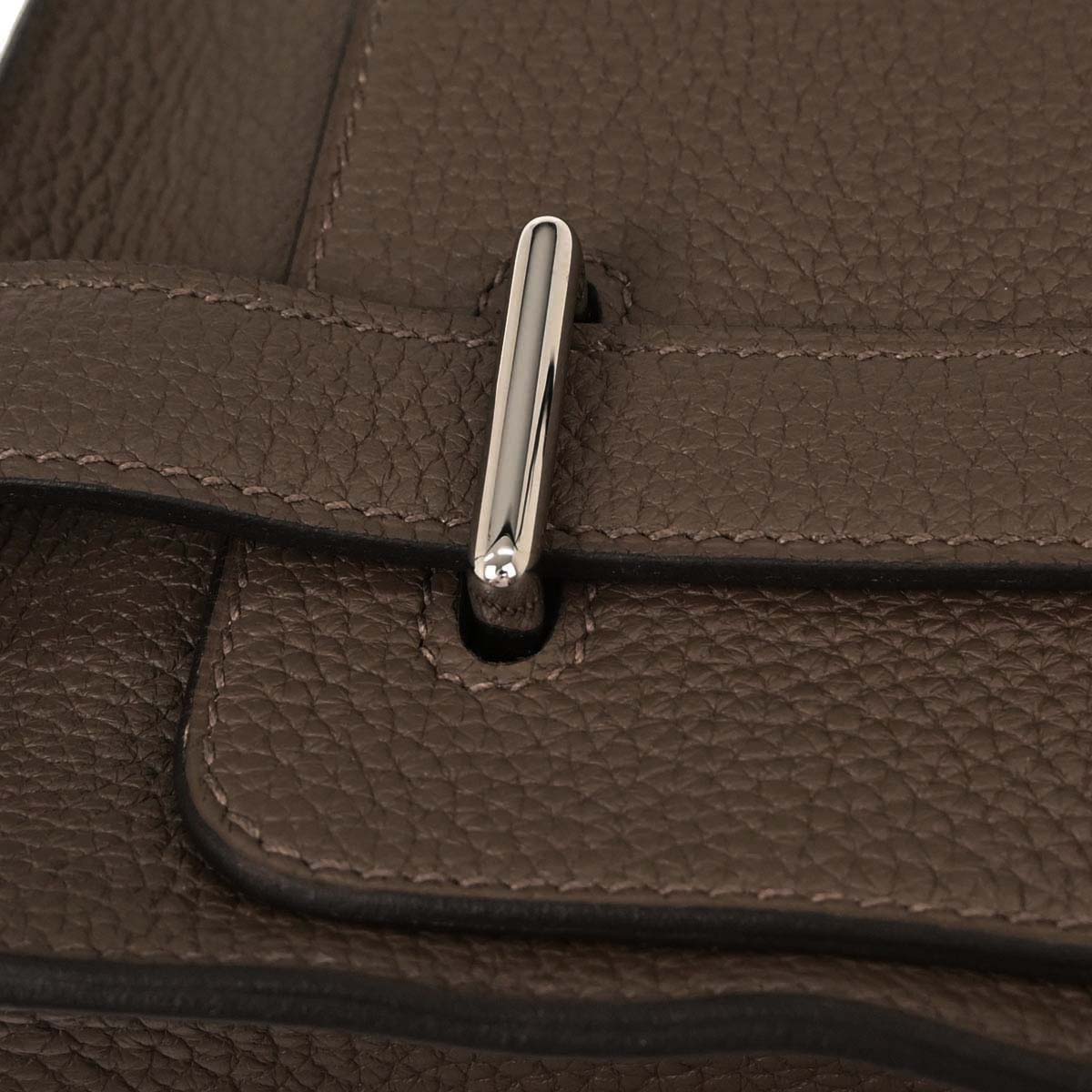 Hermes Taupe Taurillon Clemence Steve Caporal 27 Shoulder Bag