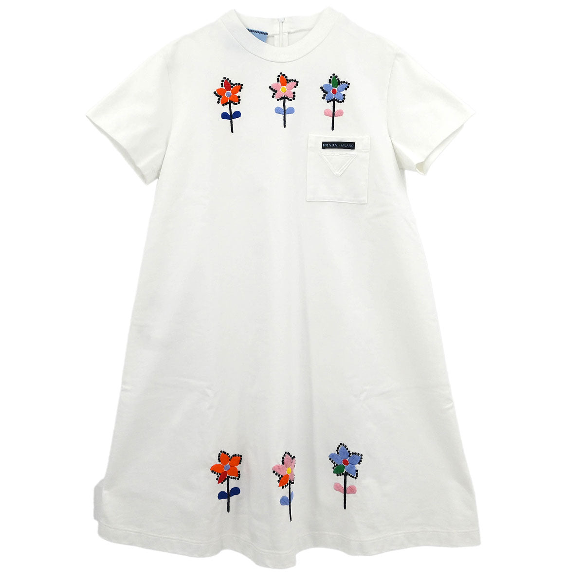 Prada 2019 Short Sleeve Dress White #40