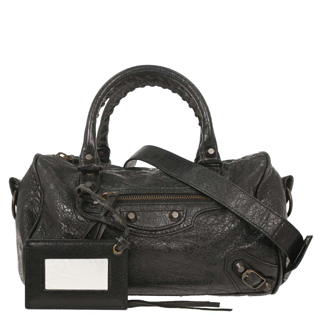 Balenciaga Black Leather Twiggy 2way Shoulder Handbag
