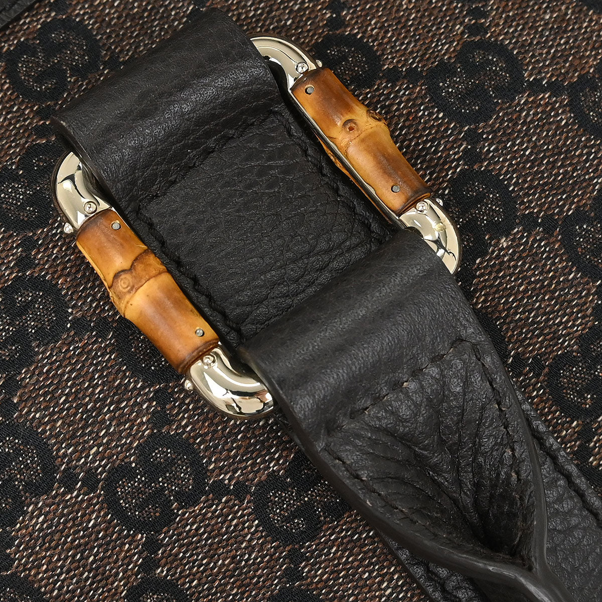 Gucci Brown Bamboo GG Handbag