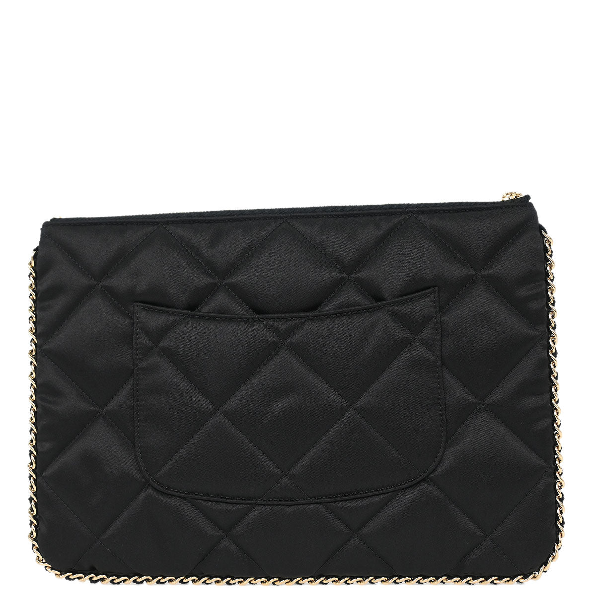 Chanel Black Satin Clutch Bag