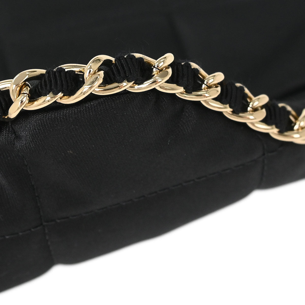 Chanel Black Satin Clutch Bag