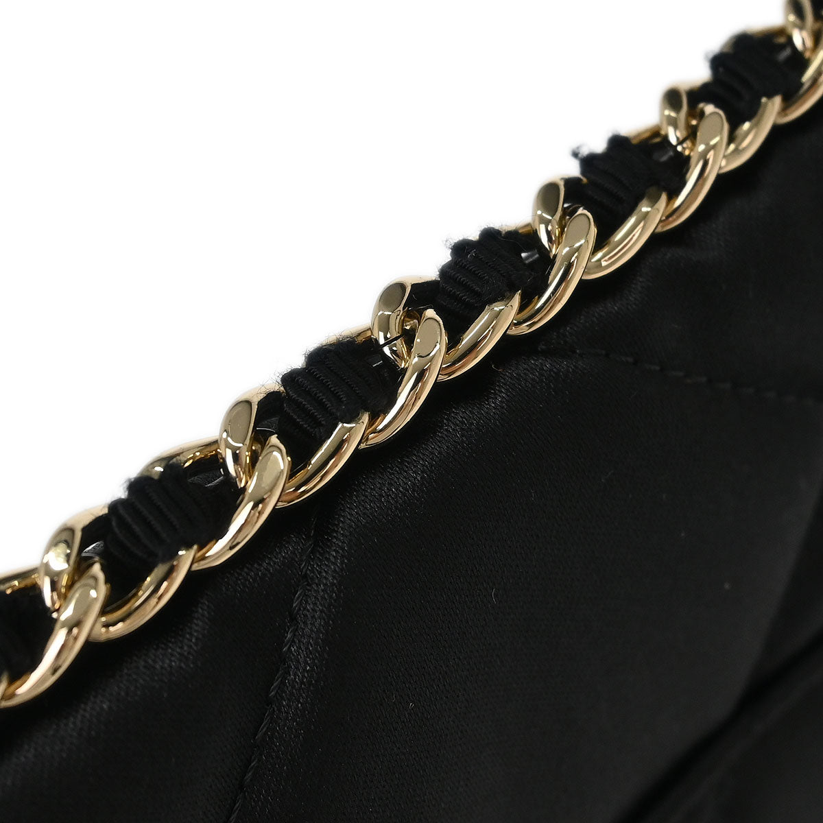Chanel Black Satin Clutch Bag