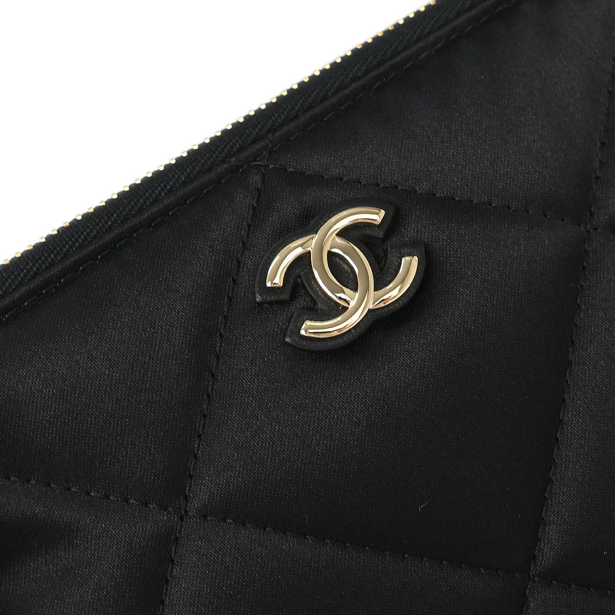 Chanel Black Satin Clutch Bag