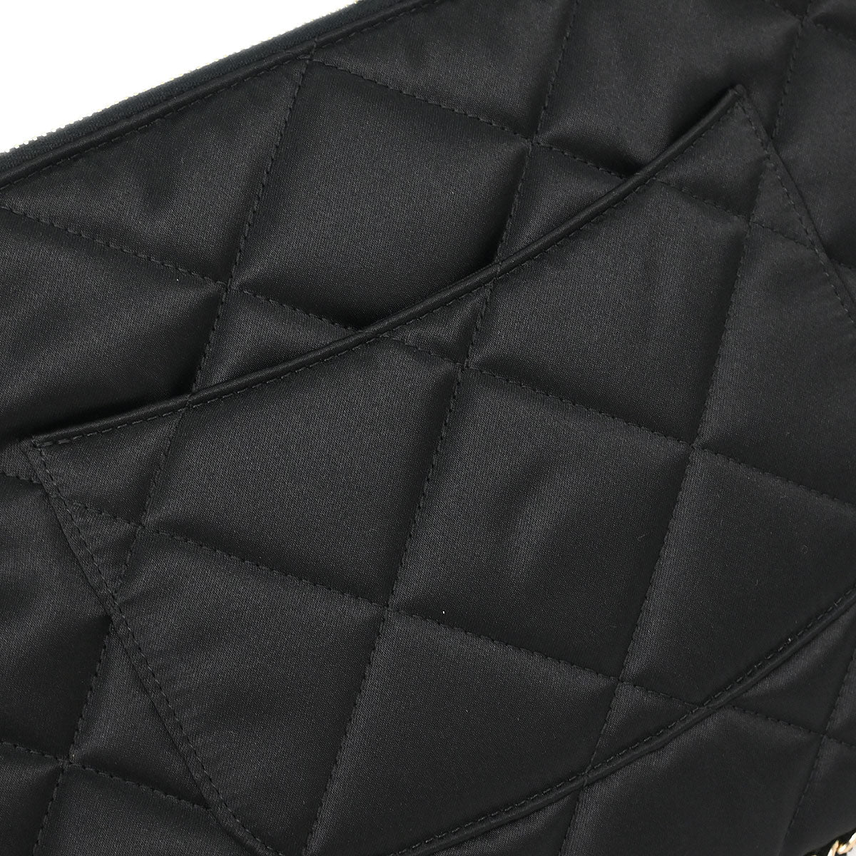Chanel Black Satin Clutch Bag