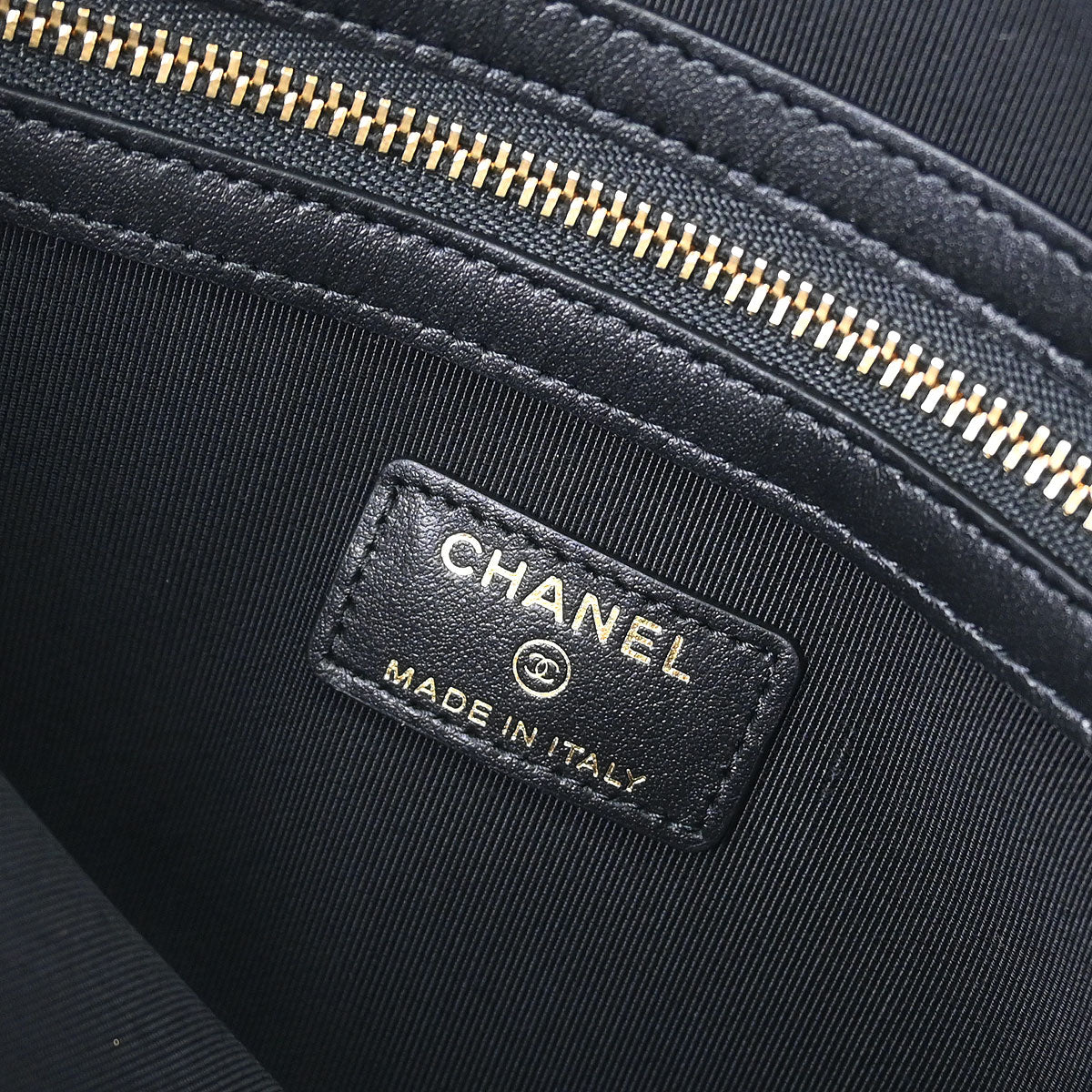 Chanel Black Satin Clutch Bag