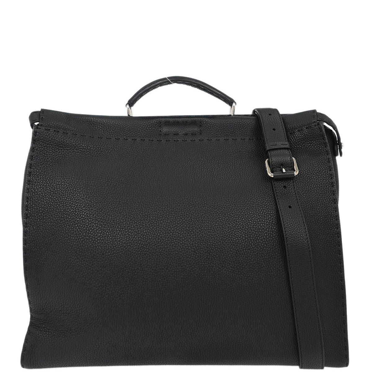 Fendi Black Leather Peekaboo Fit 2way Shoulder Handbag