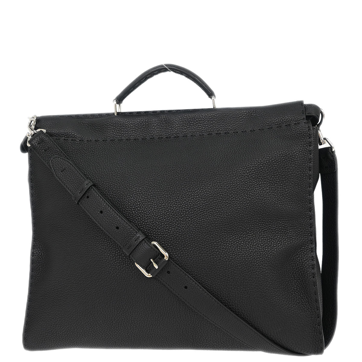 Fendi Black Leather Peekaboo Fit 2way Shoulder Handbag