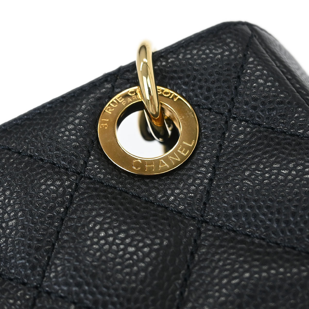 Chanel Black Caviar Petite Shopping Tote PST Chain Handbag