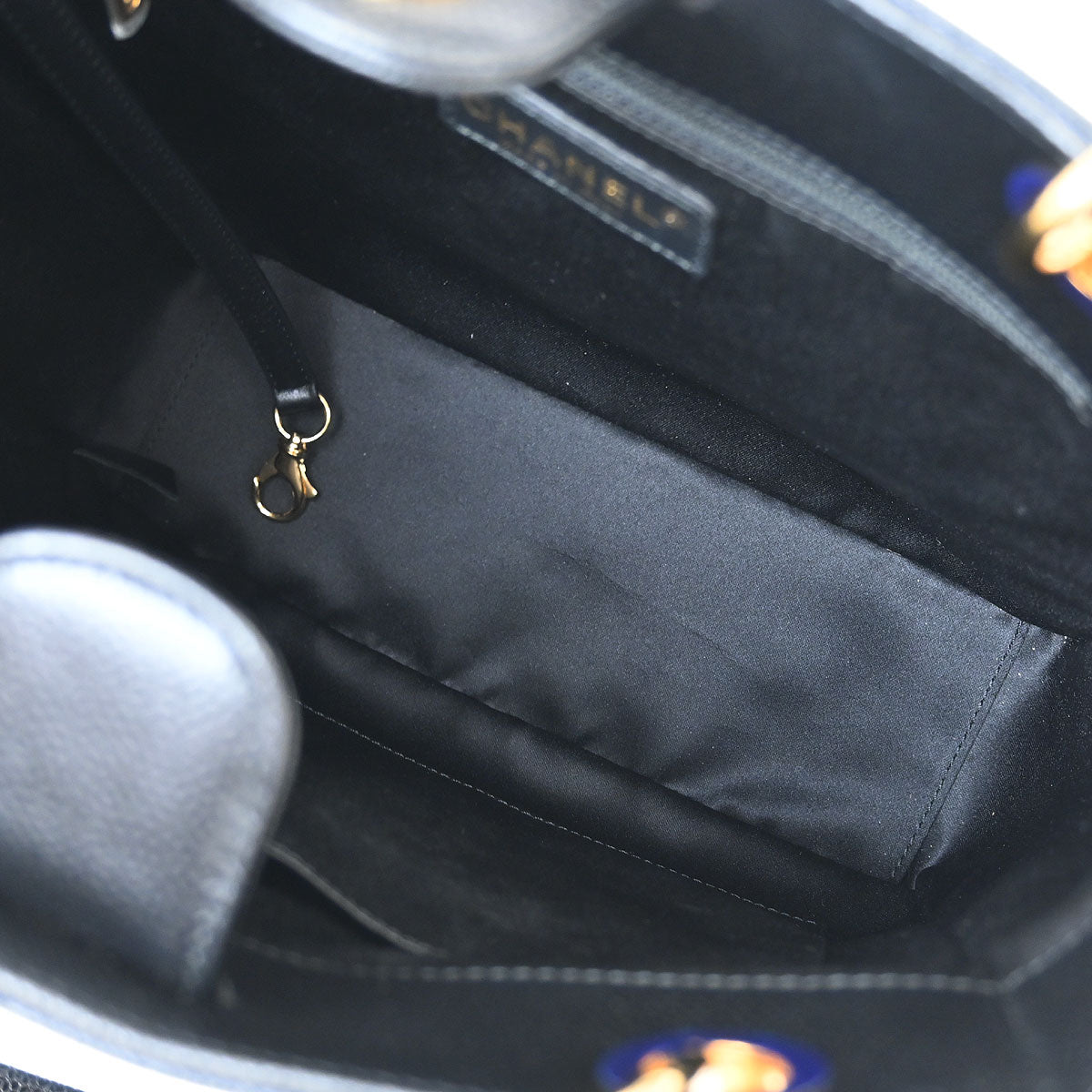Chanel Black Caviar Petite Shopping Tote PST Chain Handbag