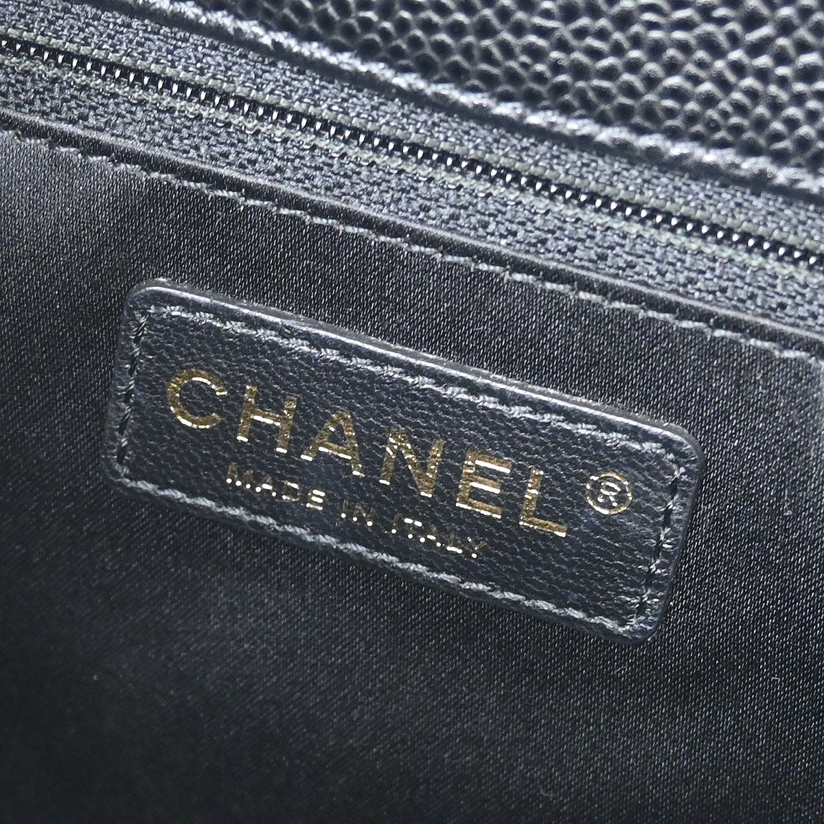 Chanel Black Caviar Petite Shopping Tote PST Chain Handbag