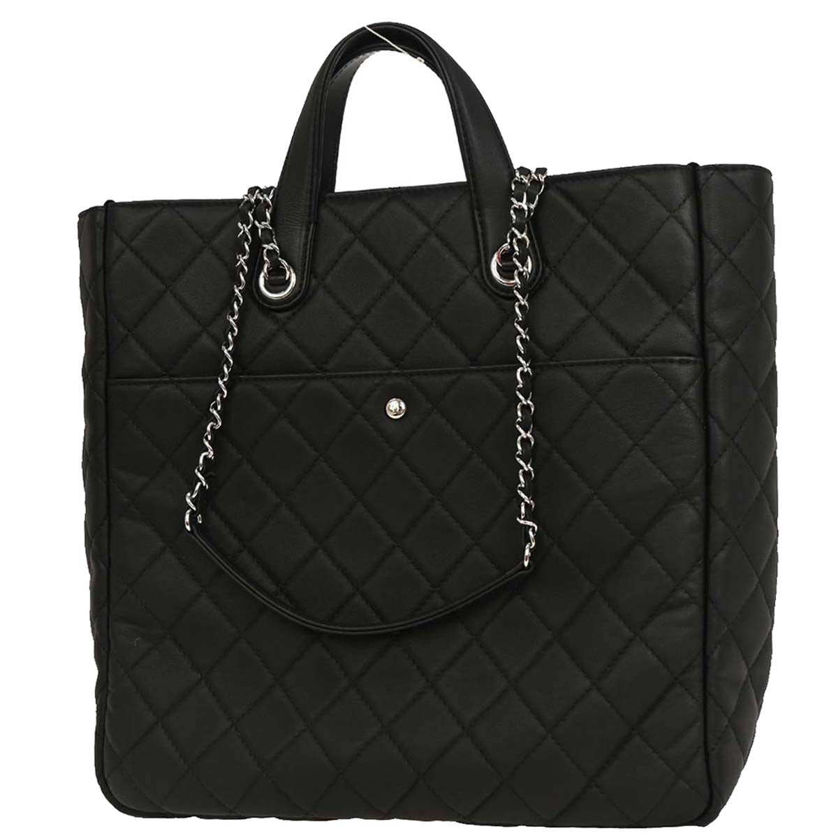 Chanel 2019 Black Lambskin Ultra Pocket Shopping Tote Bag