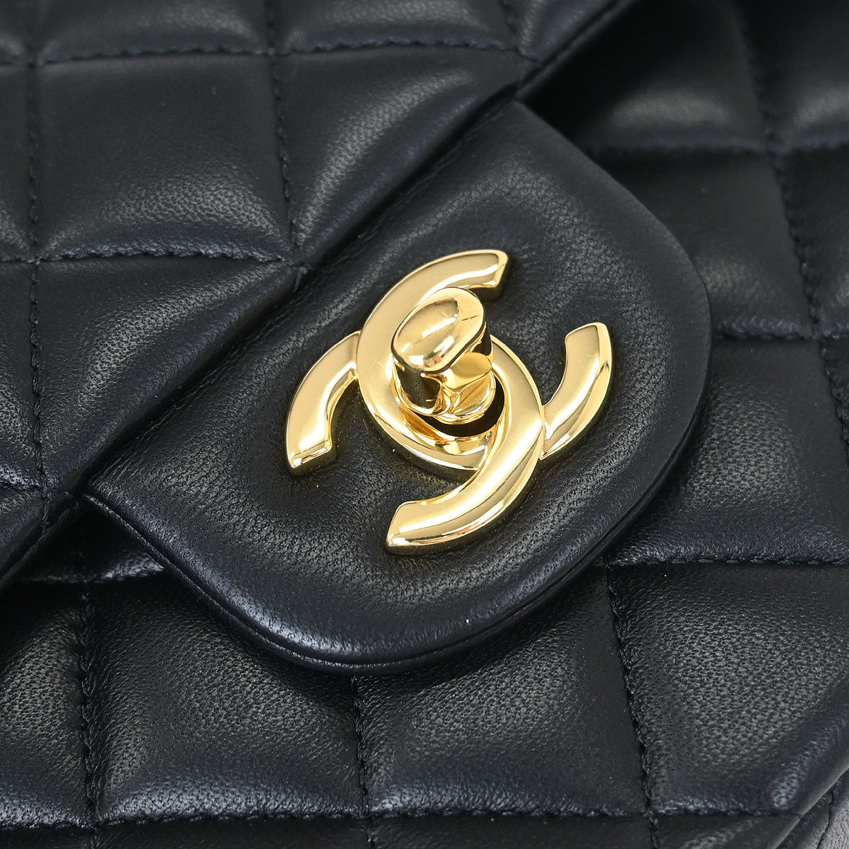 Chanel Black Lambskin Small Classic Double Flap Shoulder Bag