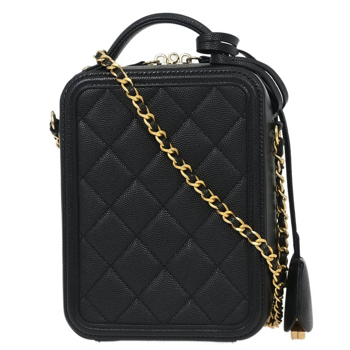 Chanel Black Caviar Filigree 2way Shoulder Bag