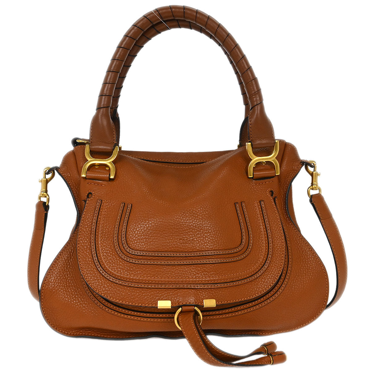 Chloe Brown Leather Marcie 2way Shoulder Handbag