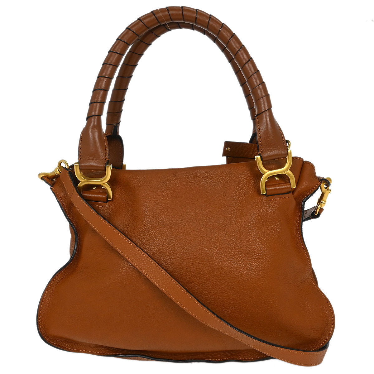Chloe Brown Leather Marcie 2way Shoulder Handbag