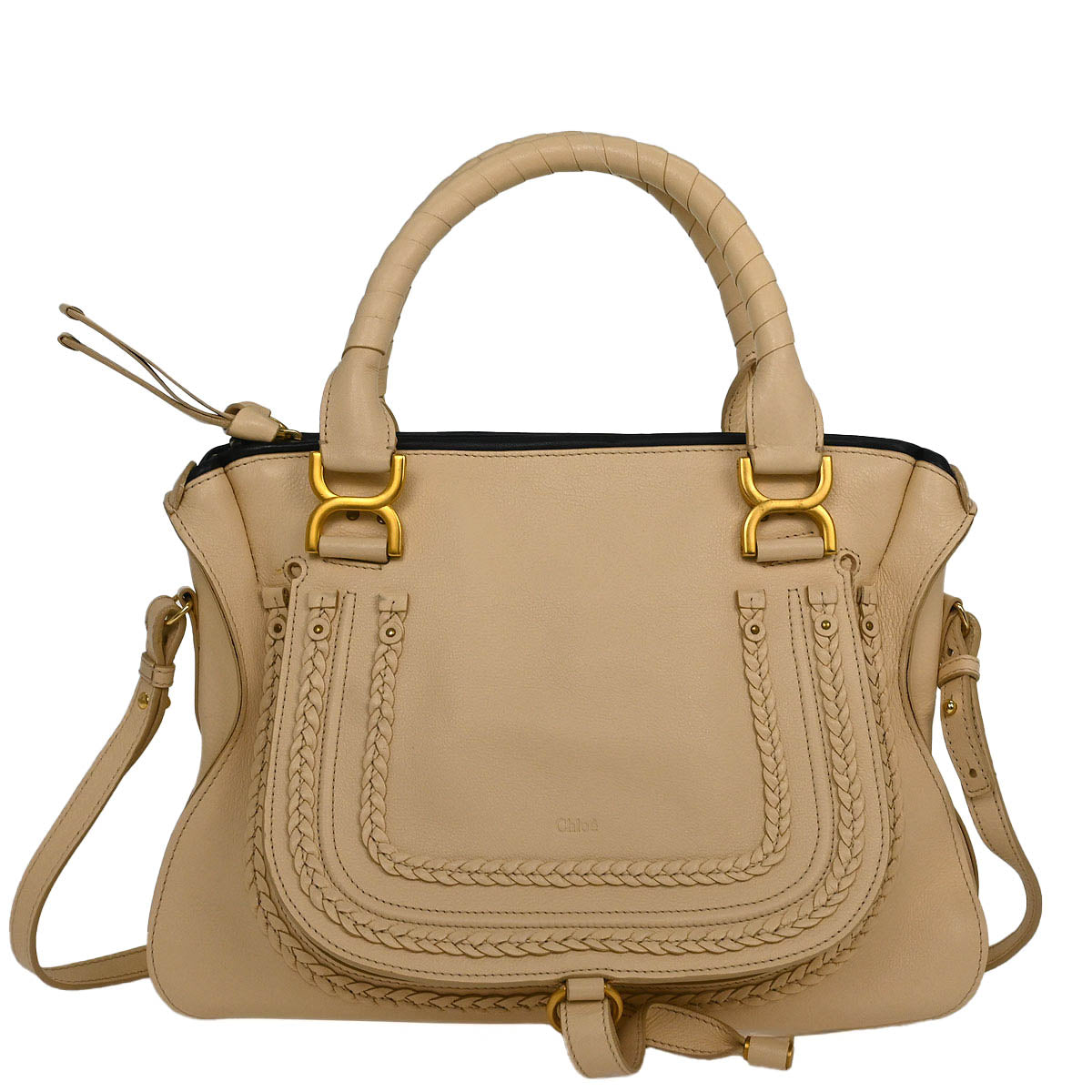 Chloe Beige Leather Marcie 2way Shoulder Handbag