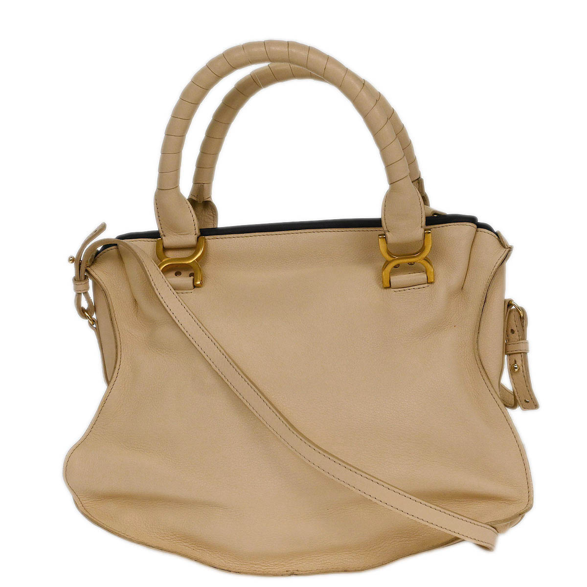 Chloe Beige Leather Marcie 2way Shoulder Handbag