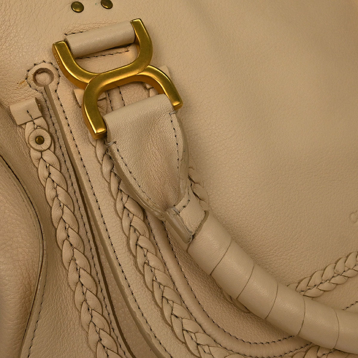 Chloe Beige Leather Marcie 2way Shoulder Handbag