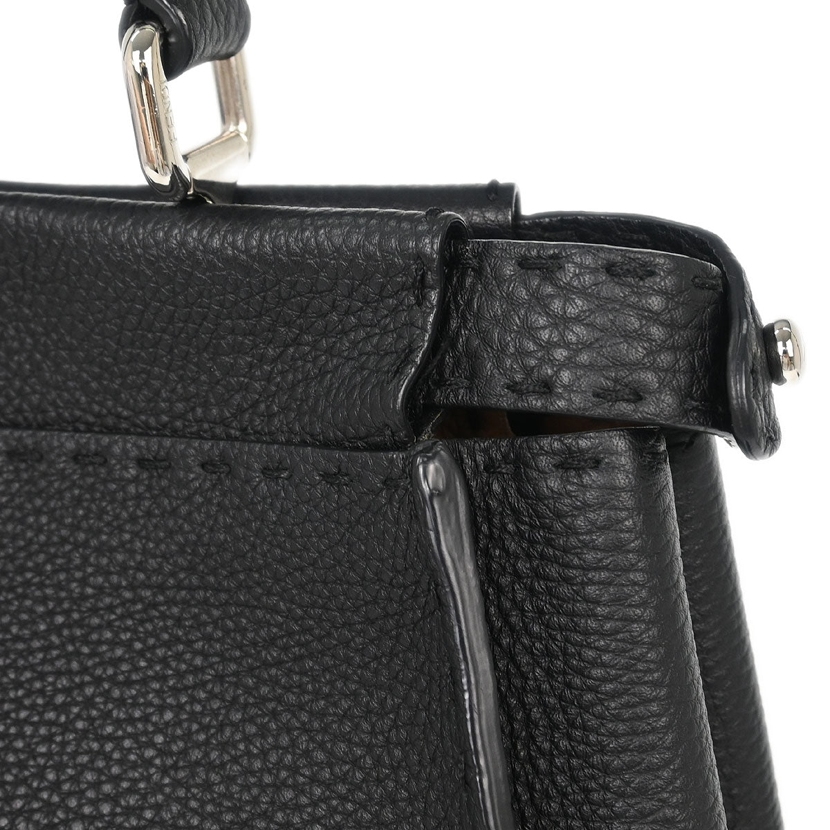 Fendi Black Leather Peekaboo 2way Shoulder Handbag