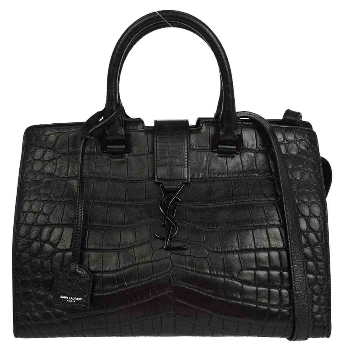Saint Laurent * Black Cabas 2way Shoulder Handbag