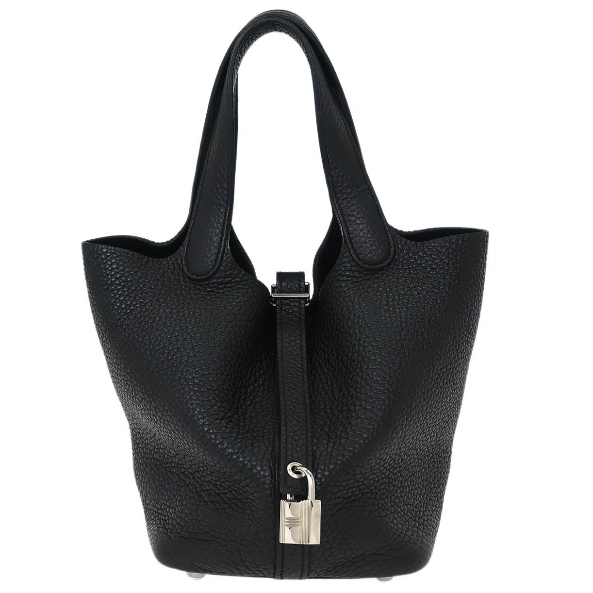 Hermes Black Taurillon Clemence Picotin Lock 18 PM Handbag