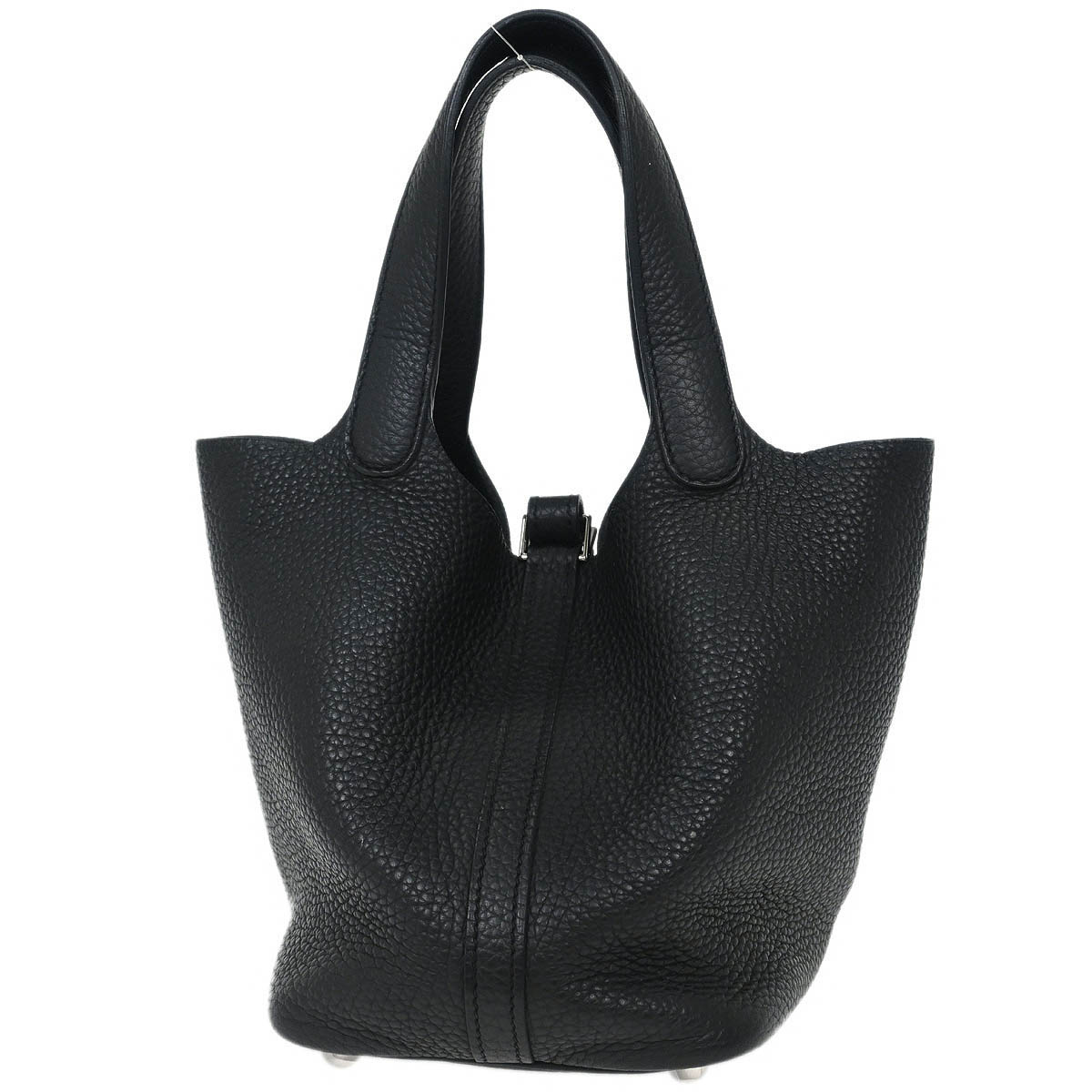 Hermes Black Taurillon Clemence Picotin Lock 18 PM Handbag