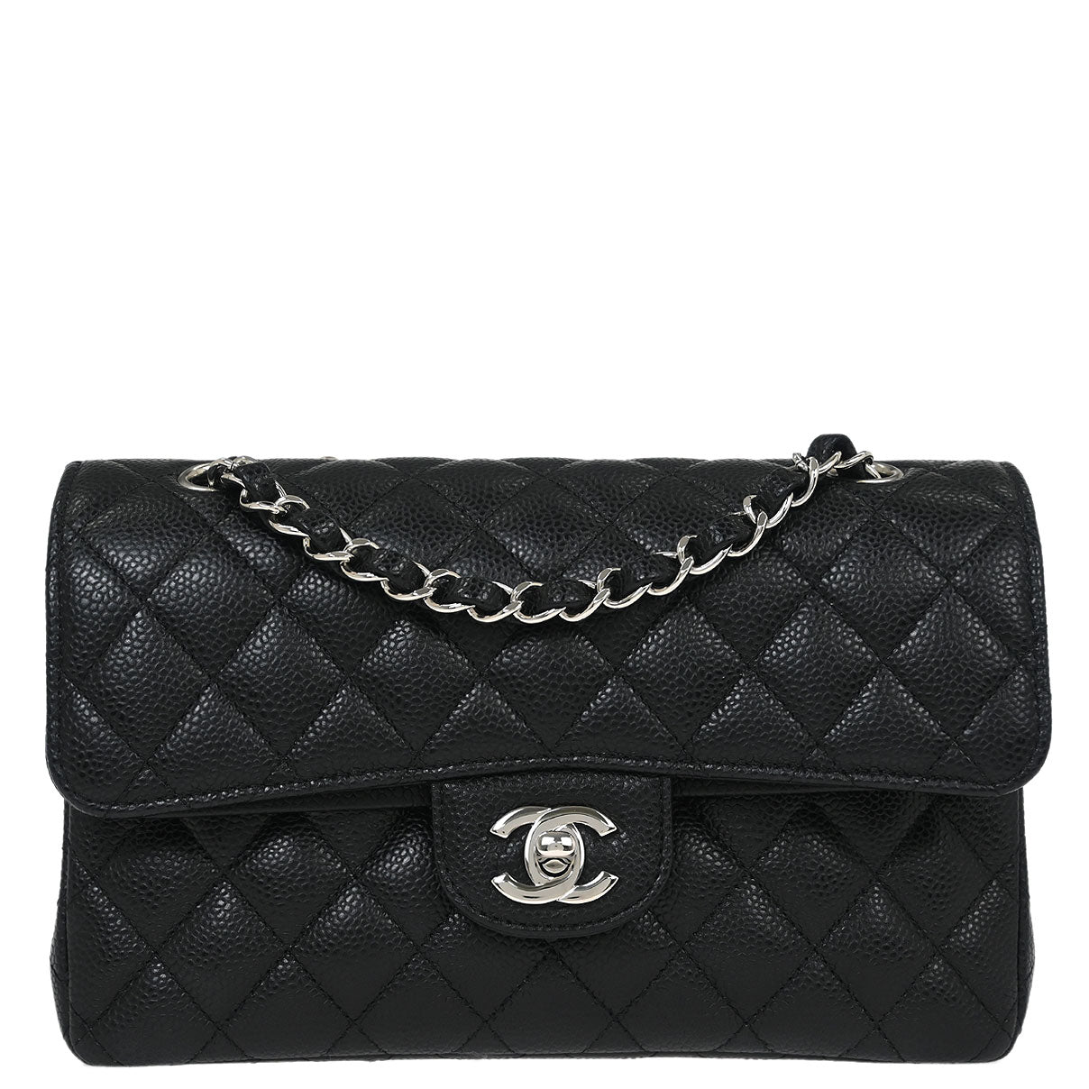 Chanel Black Caviar Small Classic Double Flap Shoulder Bag