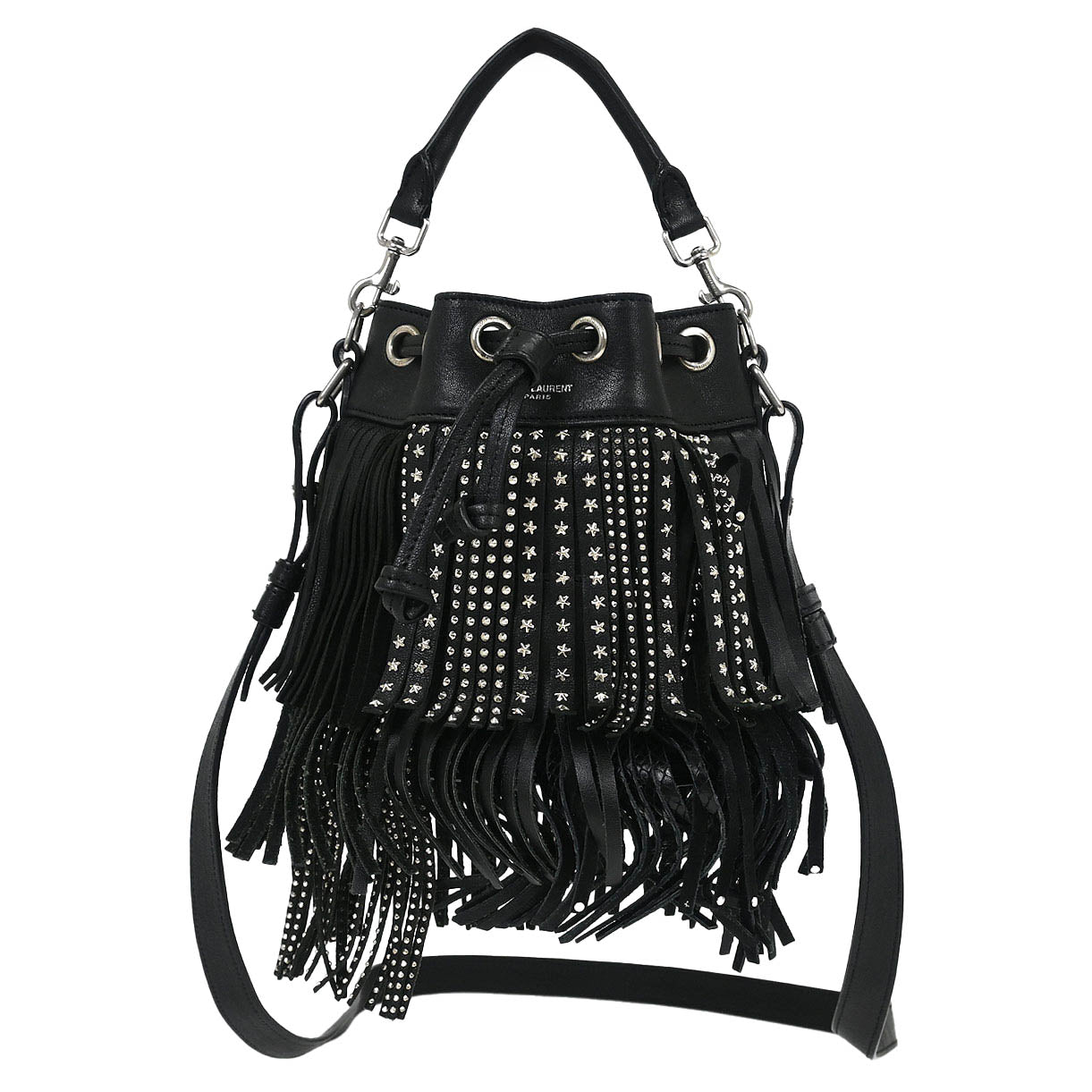 Saint Laurent Black Emmanuelle Fringe Shoulder Bag