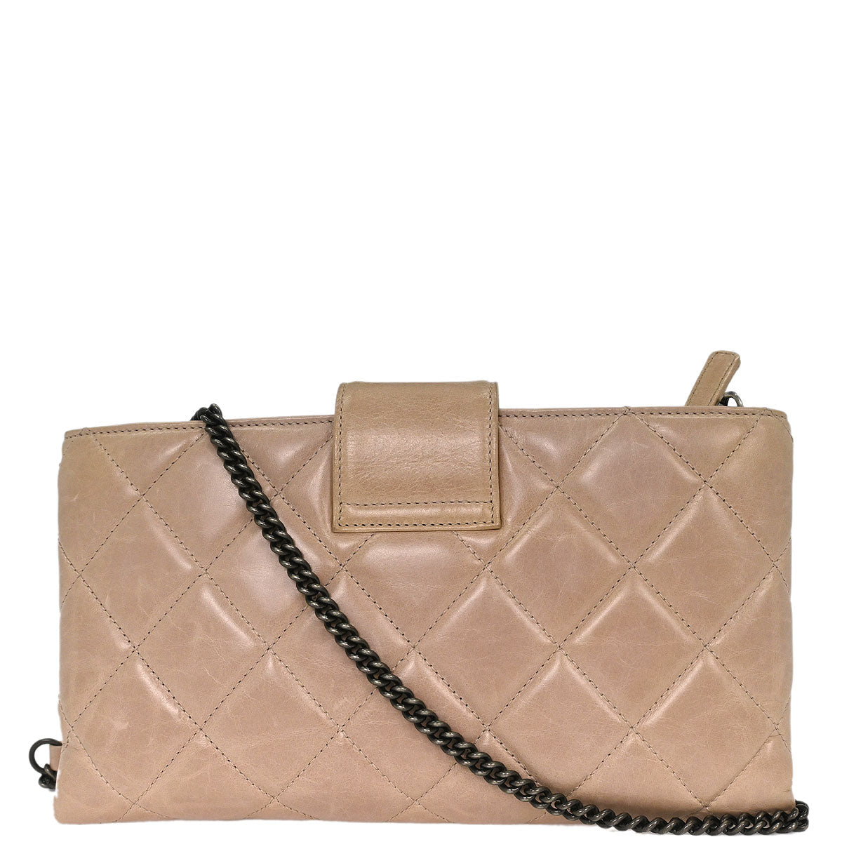 Chanel 2014-2015 Beige Calfskin Shoulder Bag