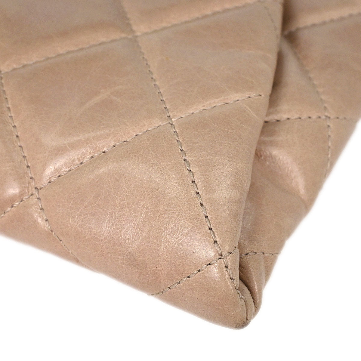 Chanel 2014-2015 Beige Calfskin Shoulder Bag