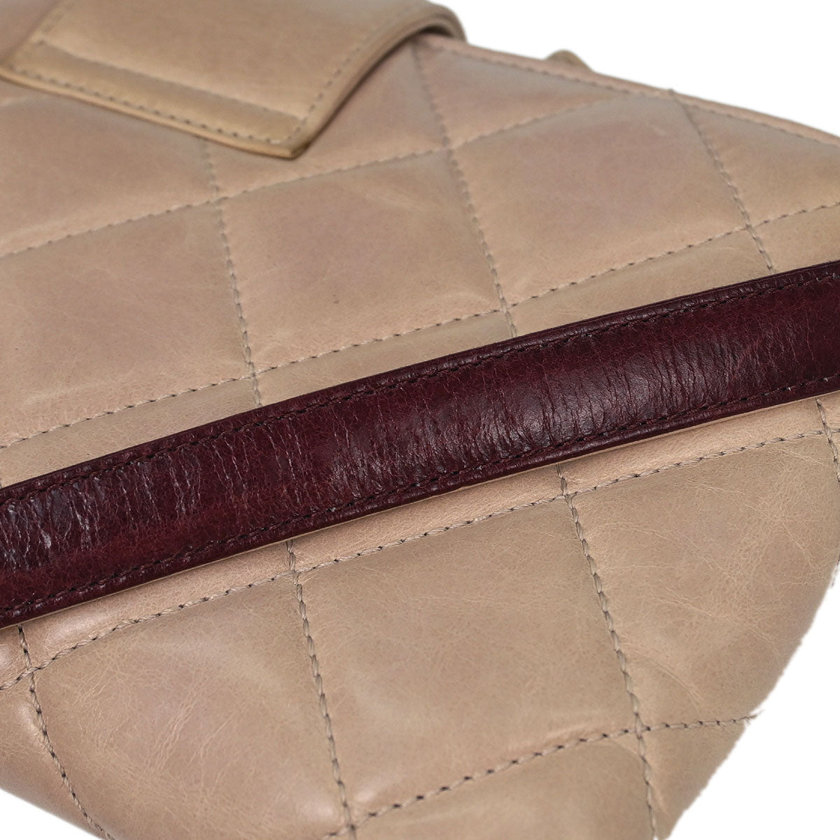 Chanel 2014-2015 Beige Calfskin Shoulder Bag
