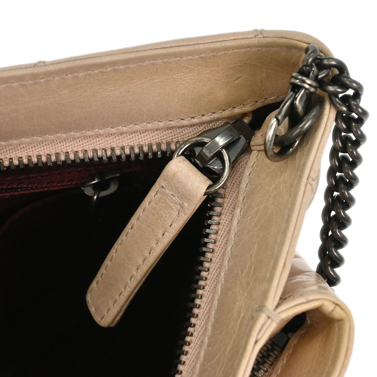 Chanel 2014-2015 Beige Calfskin Shoulder Bag