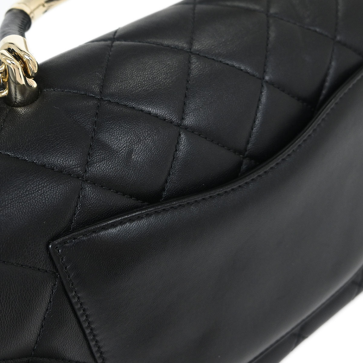Chanel Black Lambskin 2way Shoulder Handbag