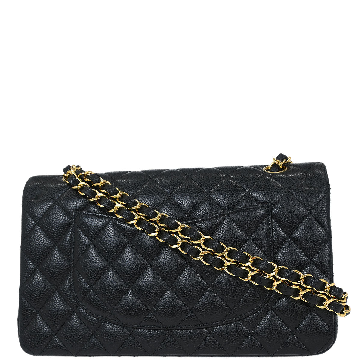 Chanel 2014-2015 Black Caviar Medium Classic Double Flap Shoulder Bag