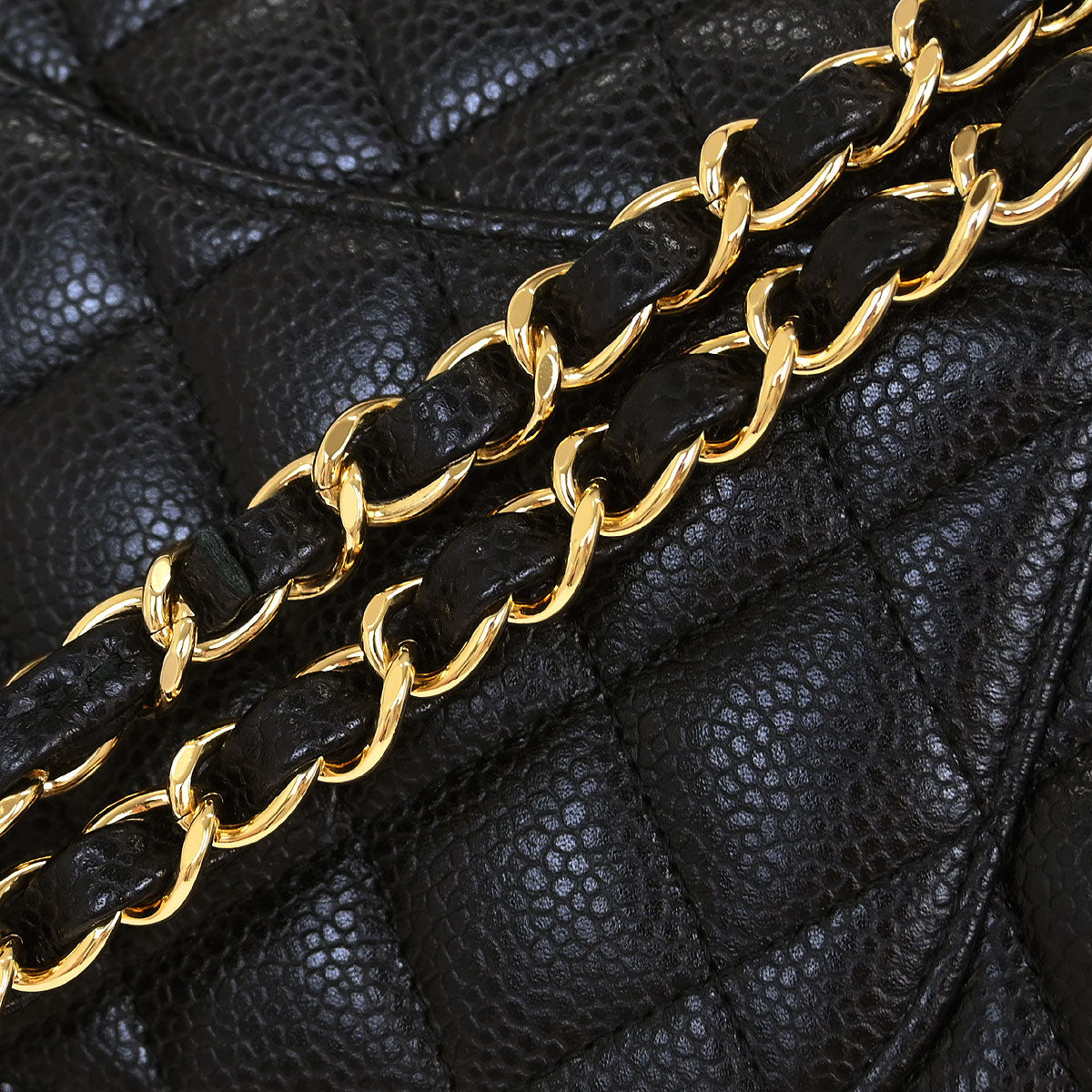 Chanel 2014-2015 Black Caviar Medium Classic Double Flap Shoulder Bag