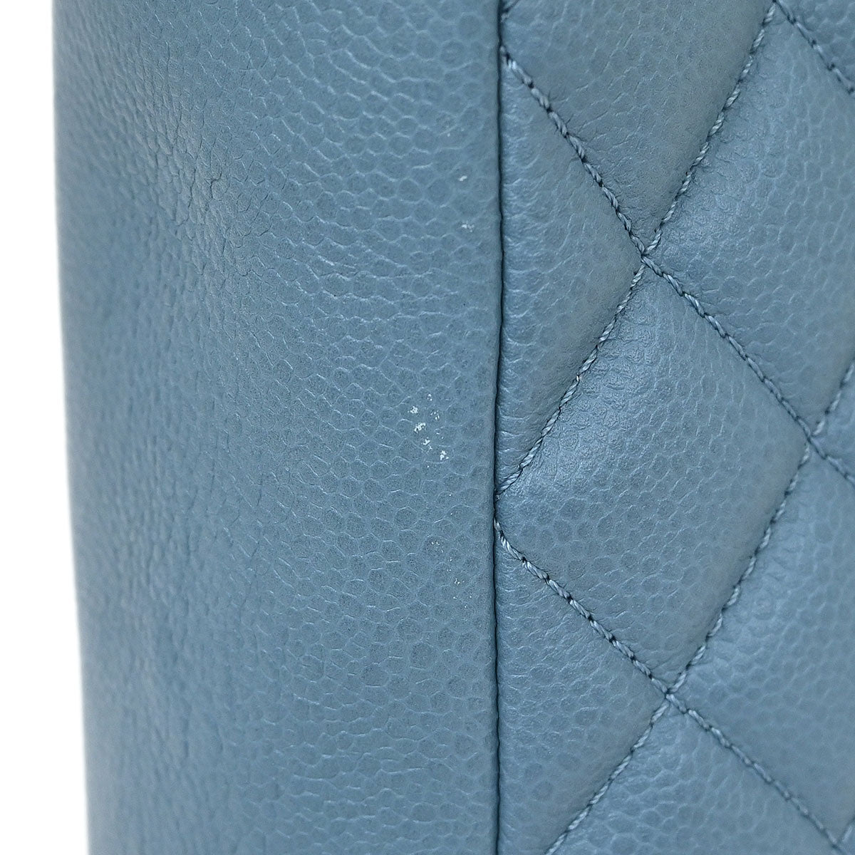 Chanel Light Blue Caviar Petite Shopping Tote PST Chain Handbag
