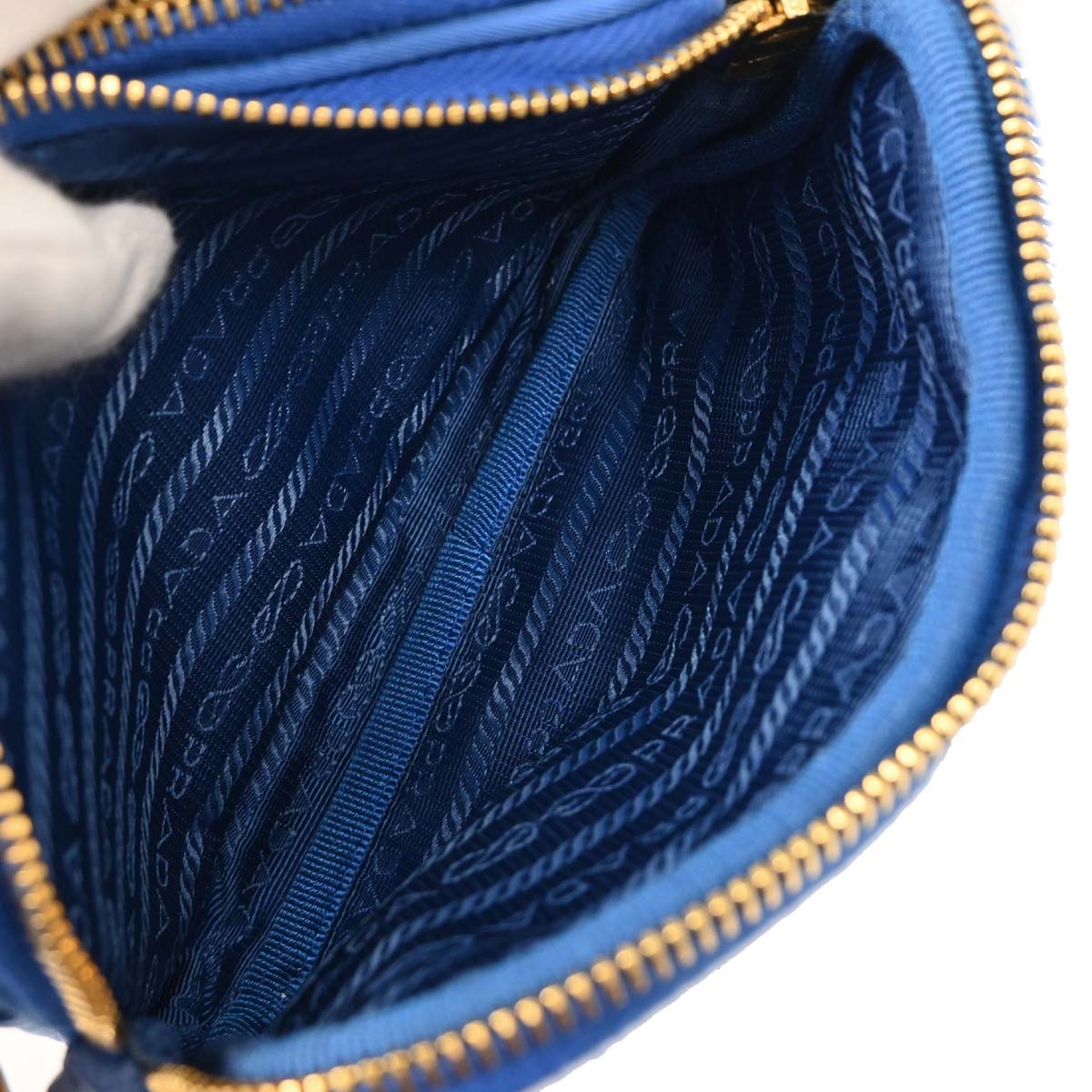 Prada Blue Nylon Clutch Shoulder Bag