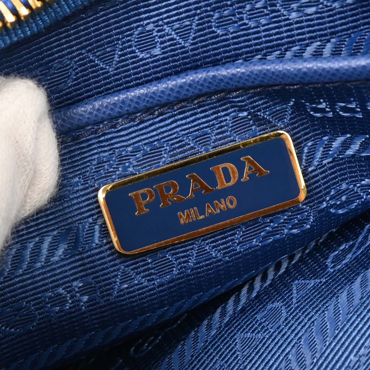 Prada Blue Nylon Clutch Shoulder Bag