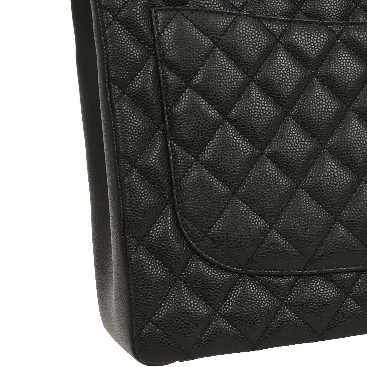 Chanel Black Caviar Grand Shopping Tote GST Chain Handbag