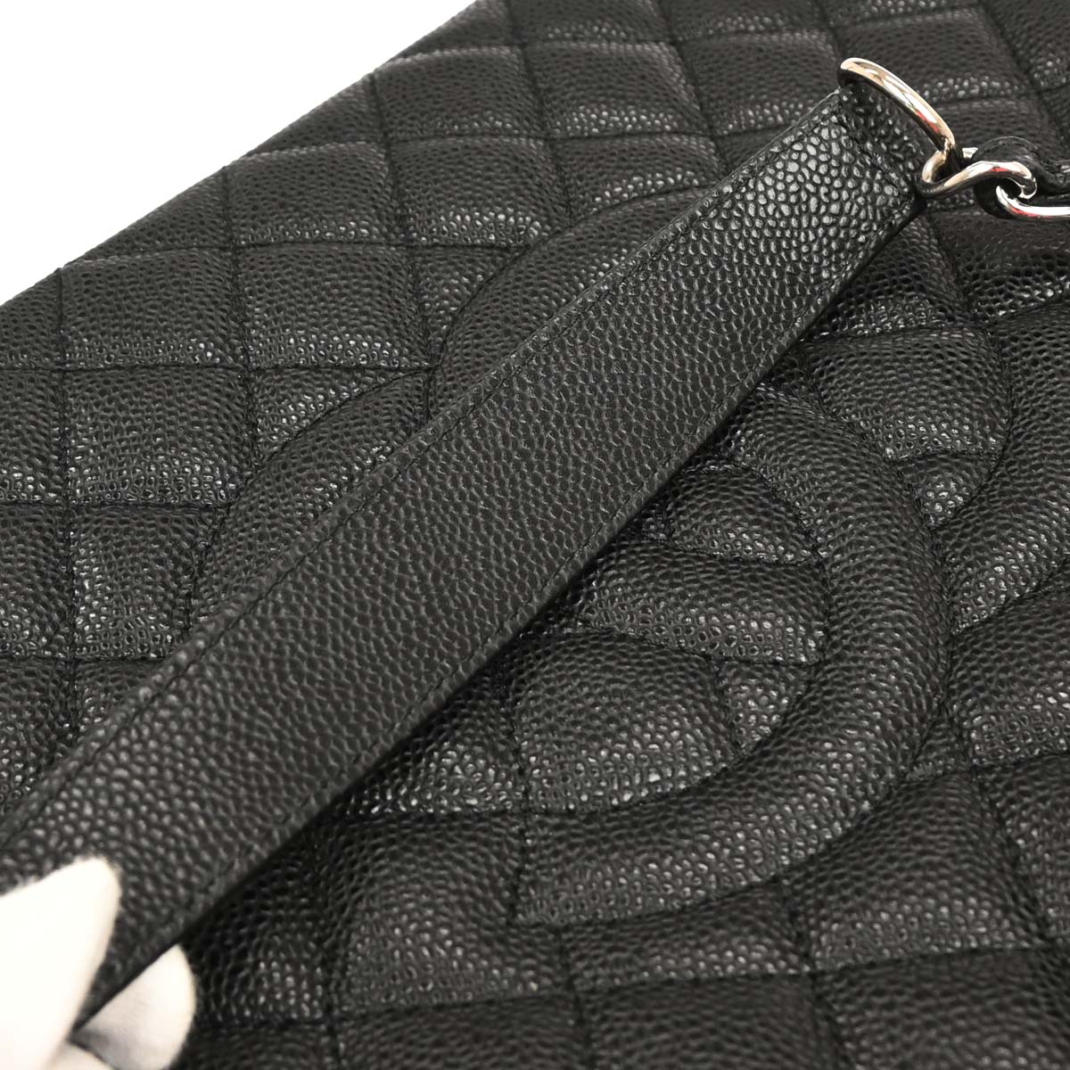 Chanel Black Caviar Grand Shopping Tote GST Chain Handbag