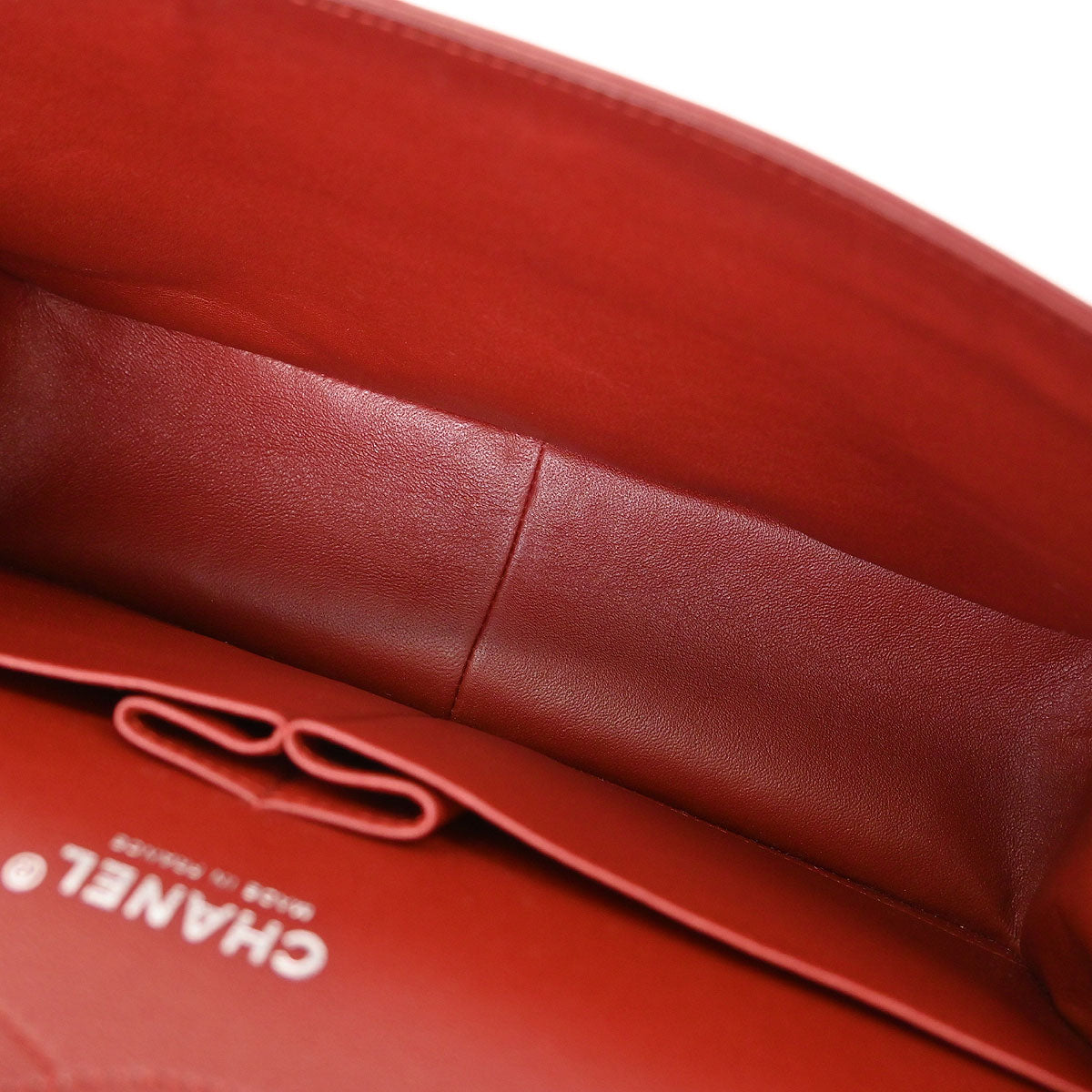 Chanel Red Lambskin Jumbo Classic Double Flap Shoulder Bag