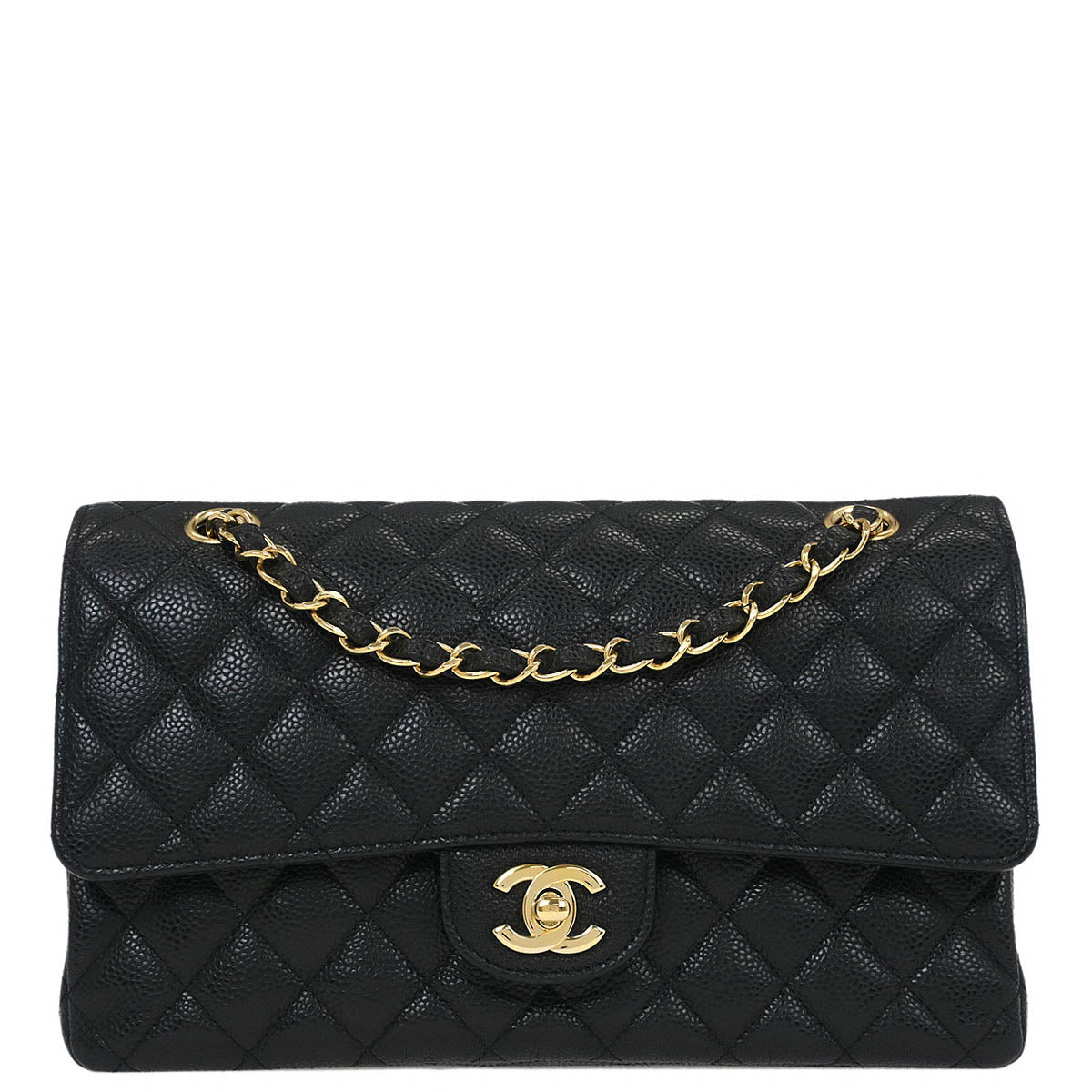 Chanel Black Caviar Medium Classic Double Flap Shoulder Bag