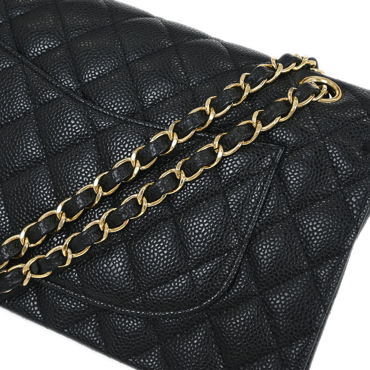 Chanel Black Caviar Medium Classic Double Flap Shoulder Bag